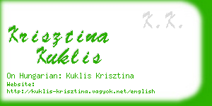 krisztina kuklis business card